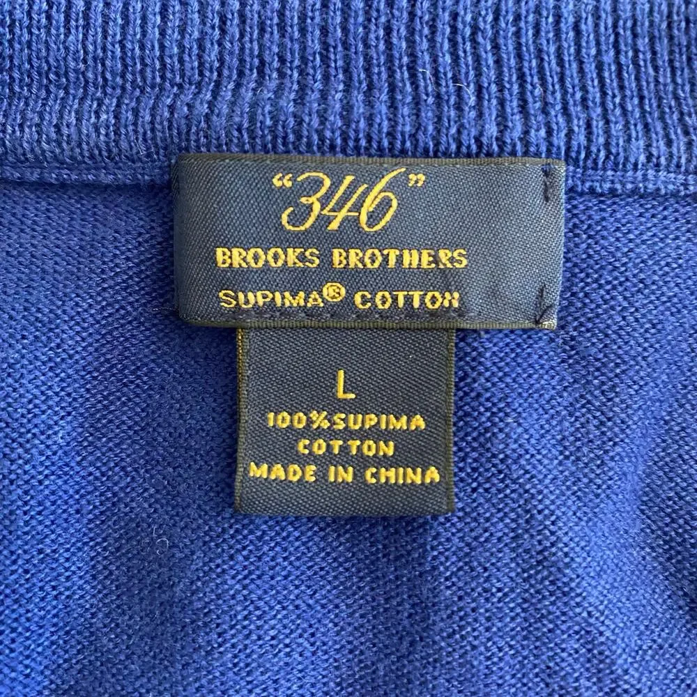 Brooks Brothers Men’s Blue Supima Cotton Knit Vest Size Large Business‎ Casual